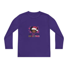 Load image into Gallery viewer, Christmas Kids Long Sleeve Tee, Just A Girl Who Loves Holiday Shirt, Children's Gift, Festive Youth Top, Winter Apparel
