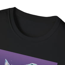 Load image into Gallery viewer, Magical Cat T-Shirt, Unisex Softstyle Tee, Halloween Costume Shirt, Wizard Cat Apparel, Gift for Cat Lovers, Witch Kitty Tee
