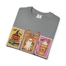 Load image into Gallery viewer, Halloween-Themed Unisex Garment-Dyed T-shirt, Spooky Fun Tee, Ghost, Pumpkin, Cat, Fall Apparel, Trick or Treat Shirt
