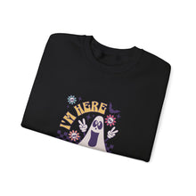 Load image into Gallery viewer, Halloween Ghost Sweatshirt, I'm Here for the Sincere Boos, Cozy Fall Apparel, Unisex Sweatshirt, Perfect for Halloween, Casual Wear
