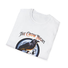 Load image into Gallery viewer, Halloween Crow Night Unisex T-Shirt, Spooky Graphic Tee, Gift for Halloween Lovers, Fall Fashion, Mens Womens Shirt
