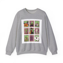Load image into Gallery viewer, Halloween Themed Unisex Crewneck Sweatshirt, Cozy Fall Layering, Spooky Season Apparel, Pumpkin, Ghost, Witch Design
