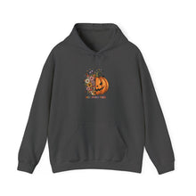 Load image into Gallery viewer, Halloween Pumpkin Floral Hoodie, Cozy Unisex Sweatshirt for Fall, Spooky Season Apparel, Perfect for Halloween Parties, Autumn Gift
