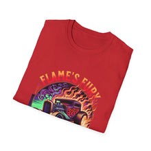 Load image into Gallery viewer, Unisex Flame's Fury Burnout King T-Shirt, Graphic Tee for Car Lovers, Great Gift for Birthdays &amp; Gatherings, Perfect for Auto Shows, [...]
