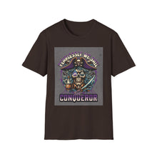 Load image into Gallery viewer, Pirate Conqueror T-Shirt | Unisex Softstyle Tee | Skull &amp; Crossbones Design | Perfect for Halloween, Pirate Parties, Casual Wear, Gift Ideas
