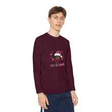 Load image into Gallery viewer, Christmas Kids Long Sleeve Tee, Just A Girl Who Loves Holiday Shirt, Children's Gift, Festive Youth Top, Winter Apparel
