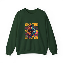Load image into Gallery viewer, Skater Bear Crewneck Sweatshirt - Cool Aesthetic for Skate Lovers, Perfect Gift for Birthdays, Casual Wear, Unisex Sweater, Streetwear
