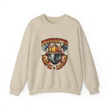 Load image into Gallery viewer, Firefighter Crewneck Sweatshirt - First In Last Out, Unisex Sweatshirt, Firefighter Gift, Casual Warmth, Everyday Apparel
