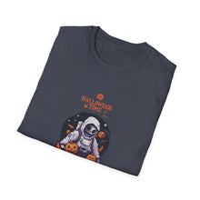 Load image into Gallery viewer, Halloween Astronaut Graphic T-Shirt, Unisex Halloween Tee, Trick or Treat Shirt, Space-Themed Apparel, Fun Casual Wear
