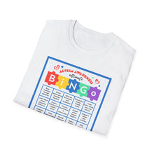 Load image into Gallery viewer, Autism Awareness Bingo T-Shirt, Unisex Softstyle Tee for Fundraising Events, Family Gatherings, Awareness Month, Gift for Supporters
