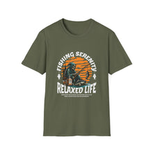 Load image into Gallery viewer, Unisex Fishing Serenity T-Shirt, Relaxed Life Tee for Fishing Enthusiasts, Outdoor Lover Gift, Casual Wear, Birthday Present, [...]
