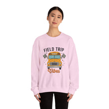 Load image into Gallery viewer, Field Trip Vibes Sweatshirt | Unisex Crewneck for Adventure Lovers, Casual Wear, School Events, Gifts for Students
