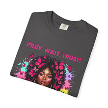 Load image into Gallery viewer, Pray Wait Trust T-Shirt, Inspirational Tee, Faith Shirt, Unique Gift, Spiritual Apparel, God Has a Plan Top
