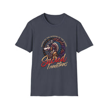 Load image into Gallery viewer, Sacred Adventures Unisex Softstyle T-Shirt, Boho Graphic Tee, Nature Lover Gift, Festival Wear, Tribal Art Shirt, Summer Style
