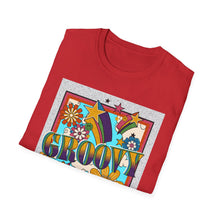 Load image into Gallery viewer, Groovy Unisex Softstyle T-Shirt, Retro Graphic Tee, Peace Sign Shirt, Flower Power Top, Vintage Style Apparel, Bohemian Summer Tee
