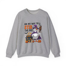 Load image into Gallery viewer, Halloween Unisex Sweatshirt - "On My Way to Stir the Pot" Funny Graphic Top, Cozy Fall Apparel, Gift for Witch Lovers, Halloween [...]
