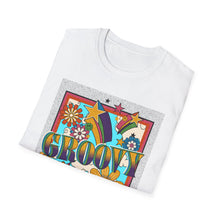 Load image into Gallery viewer, Groovy Unisex Softstyle T-Shirt, Retro Graphic Tee, Peace Sign Shirt, Flower Power Top, Vintage Style Apparel, Bohemian Summer Tee
