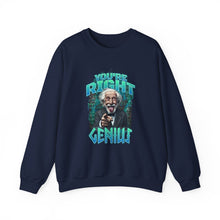 Load image into Gallery viewer, Genius Sweatshirt, Unisex Crewneck, Funny Gift for Science Lovers, Chill Vibe, Birthday Present, Casual Wear
