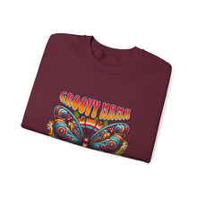 Load image into Gallery viewer, Groovy Butterfly Sweatshirt | Unisex Heavy Blend Crewneck, Retro Fashion, Gift for Nature Lovers, Cozy Layer, Spring Style
