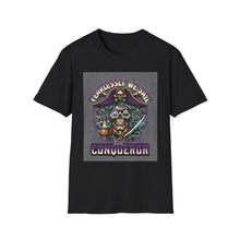 Load image into Gallery viewer, Pirate Conqueror T-Shirt | Unisex Softstyle Tee | Skull &amp; Crossbones Design | Perfect for Halloween, Pirate Parties, Casual Wear, Gift Ideas
