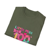 Load image into Gallery viewer, Little Miss 100 Days Smarter T-Shirt, Fun Teacher Gift, Kids' Milestone Celebration, School Spirit Shirt, Unisex Softstyle Tee
