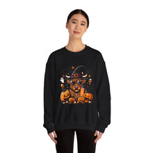 Load image into Gallery viewer, Halloween Dog Sweatshirt, Unisex Crewneck, Cozy Fall Apparel, Spooky Season Gift, Pet Lover's Top

