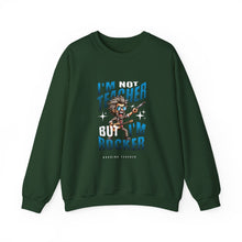 Load image into Gallery viewer, Cool Teacher Rocker Sweatshirt, Unisex Crewneck, Gift for Teachers, Music Lover Apparel, Teacher Appreciation Day, Casual Wear
