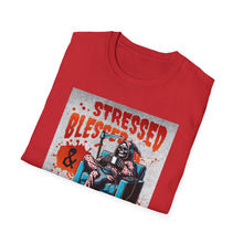 Load image into Gallery viewer, Stressed &amp; Blessed True Crime Obsessed T-Shirt, Graphic Tee for True Crime Lovers, Gift for Stay-at-Home Days, Casual Wear, Gift for Friends
