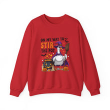 Load image into Gallery viewer, Halloween Unisex Sweatshirt - "On My Way to Stir the Pot" Funny Graphic Top, Cozy Fall Apparel, Gift for Witch Lovers, Halloween [...]
