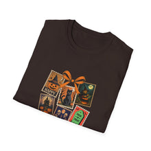 Load image into Gallery viewer, Halloween-Themed Unisex Softstyle T-Shirt, Spooky Graphic Tee, Trick or Treat Shirt, Fall Festival Apparel, Ghostly Vibe Wear
