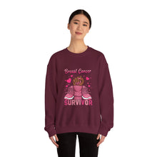 Load image into Gallery viewer, Breast Cancer Survivor Sweatshirt, Cozy Pullover for Awareness, Gifts for Survivors, Supportive Cancer Message, Comfortable Crewneck
