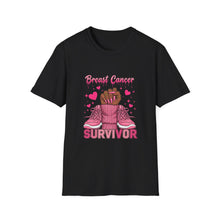 Load image into Gallery viewer, Breast Cancer Survivor T-Shirt, Unisex Softstyle Tee, Supportive Shirt, Gift for Survivors, Awareness Month Apparel
