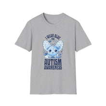 Load image into Gallery viewer, Autism Awareness Butterfly T-Shirt, Cute Unisex Tee, I Wear Blue, Support Autism, Gift for Awareness Day, Softstyle T-Shirt
