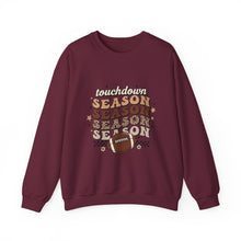 Load image into Gallery viewer, Touchdown Season Sweatshirt - Cozy Gift for Football Fans, Autumn Apparel, Game Day Wear, Unisex Crewneck
