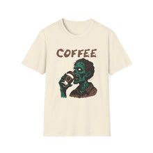 Load image into Gallery viewer, Zombie Coffee Lover T-Shirt | Unisex Casual Tee for Coffee Lovers | Halloween, Gift, Daily Wear, Softstyle  Tee
