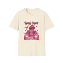 Load image into Gallery viewer, Breast Cancer Survivor T-Shirt, Unisex Softstyle Tee, Supportive Shirt, Gift for Survivors, Awareness Month Apparel
