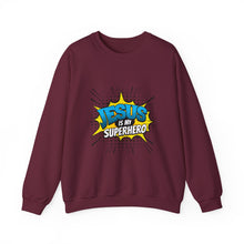 Load image into Gallery viewer, Jesus is My Superhero Sweatshirt, Unisex Crewneck, Religious Gift, Faith-Based Apparel, Inspirational Clothing, Christian Fashion
