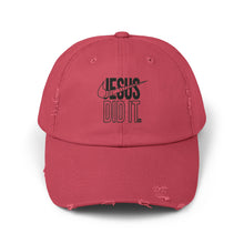 Load image into Gallery viewer, Unisex Distressed Cap - Jesus Did It Hat, Casual Fashion, Faith-Based Gift, Religious Accessory, Everyday Wear
