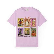 Load image into Gallery viewer, Halloween-Themed Unisex Garment-Dyed T-shirt, Spooky Fun Tee, Ghost, Pumpkin, Cat, Fall Apparel, Trick or Treat Shirt
