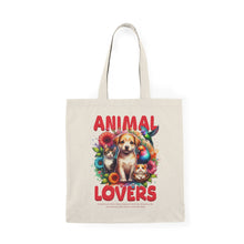 Load image into Gallery viewer, Animal Lovers Tote Bag - Eco-Friendly Canvas Bag for Pet Owners, Gift for Animal Lovers, Floral Design, Reusable Shopping Bag, Fun [...]
