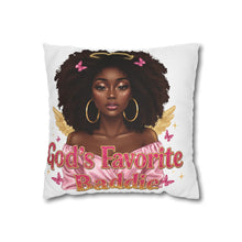Load image into Gallery viewer, God's Favorite Baddie Decorative Pillowcase, Afrocentric Home Decor, Gift for Her, Inspirational Bedroom Accent, Cozy Throw Pillow [...]
