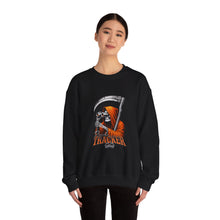 Load image into Gallery viewer, Grim Reaper Graphic Sweatshirt, Unisex Heavy Blend Crewneck, Cozy Apparel for Halloween, Gift for Ghost Lovers, Casual Wear
