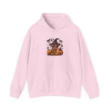 Load image into Gallery viewer, Halloween Cat Witch Hoodie | Cozy Unisex Sweatshirt | Pumpkin Patch, Spooky Season, Fall Fashion, Halloween Gift, Casual Wear
