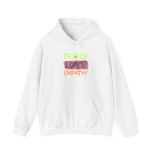 Load image into Gallery viewer, Peace Love Empathy Hoodie | Unisex Heavy Blend Sweatshirt for Comfort and Style, Ideal for Gift-Giving, Cozy Wear, and Everyday Use
