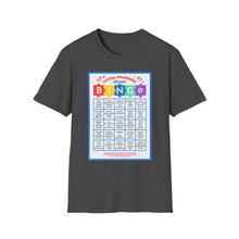 Load image into Gallery viewer, Autism Awareness Bingo T-Shirt, Unisex Softstyle Tee for Fundraising Events, Family Gatherings, Awareness Month, Gift for Supporters
