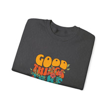 Load image into Gallery viewer, Good Vibes Sweatshirt, Cozy Crewneck with Positive Message, Perfect Gift for Friends, Casual Wear, Autumn Fashion, Unisex Clothing
