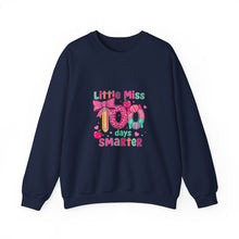 Load image into Gallery viewer, Little Miss Smarter Crewneck Sweatshirt - Kids Gift, Cute, Inspirational, Cozy, Everyday Wear

