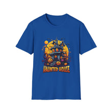 Load image into Gallery viewer, Funny Halloween T-Shirts, Haunted House Unisex Softstyle Tee - Spooky Costume Apparel, Scary Ghost Graphic Shirt, Trick or Treat Clothes,
