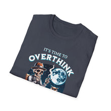 Load image into Gallery viewer, Skull &amp; Moon Graphic T-Shirt, Unisex Halloween Tee, Cute Skeleton Apparel, Perfect for Fall, Spooky Vibes Fashion
