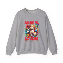 Load image into Gallery viewer, Animal Lovers Crewneck Sweatshirt | Cute Pet Sweatshirt, Gift for Dog Owners, Animal Lover Apparel, Cozy Sweatshirt
